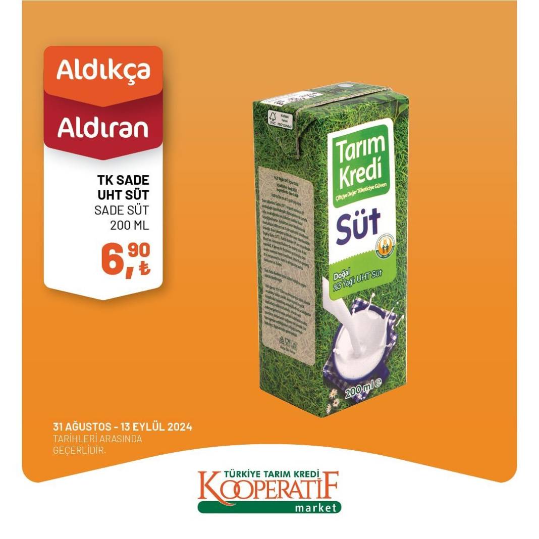 13 Eylül'e Kadar Geçerli! Tarım Kredi İndirimli Ürünleri Açıkladı: 6'lı Paket Süt 40 TL! 1