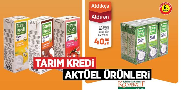 13 Eylül'e Kadar Geçerli! Tarım Kredi İndirimli Ürünleri Açıkladı: 6'lı Paket Süt 40 TL!