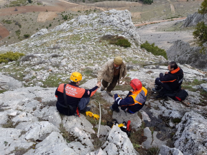 AFAD'DAN KEÇİ KURTARMA OPERASYONU