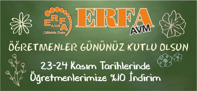 ERFA ÖĞRETMENLER GÜNÜ İNDİRİMİ