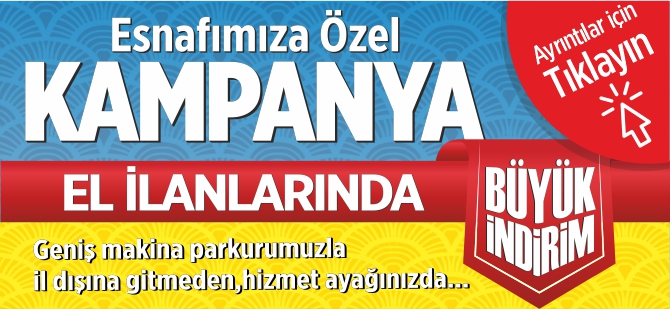 EL İLANLARINDA BÜYÜK İNDİRİM