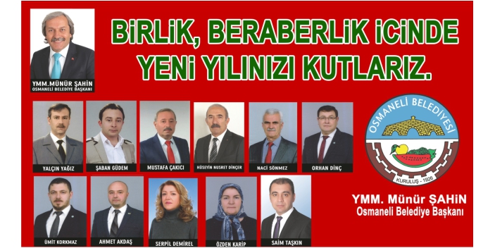 Osmaneli Belediyesi Yılbaşı Tebrik İlan