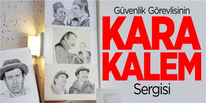 Güvenlik görevlisi karakalem sergisi