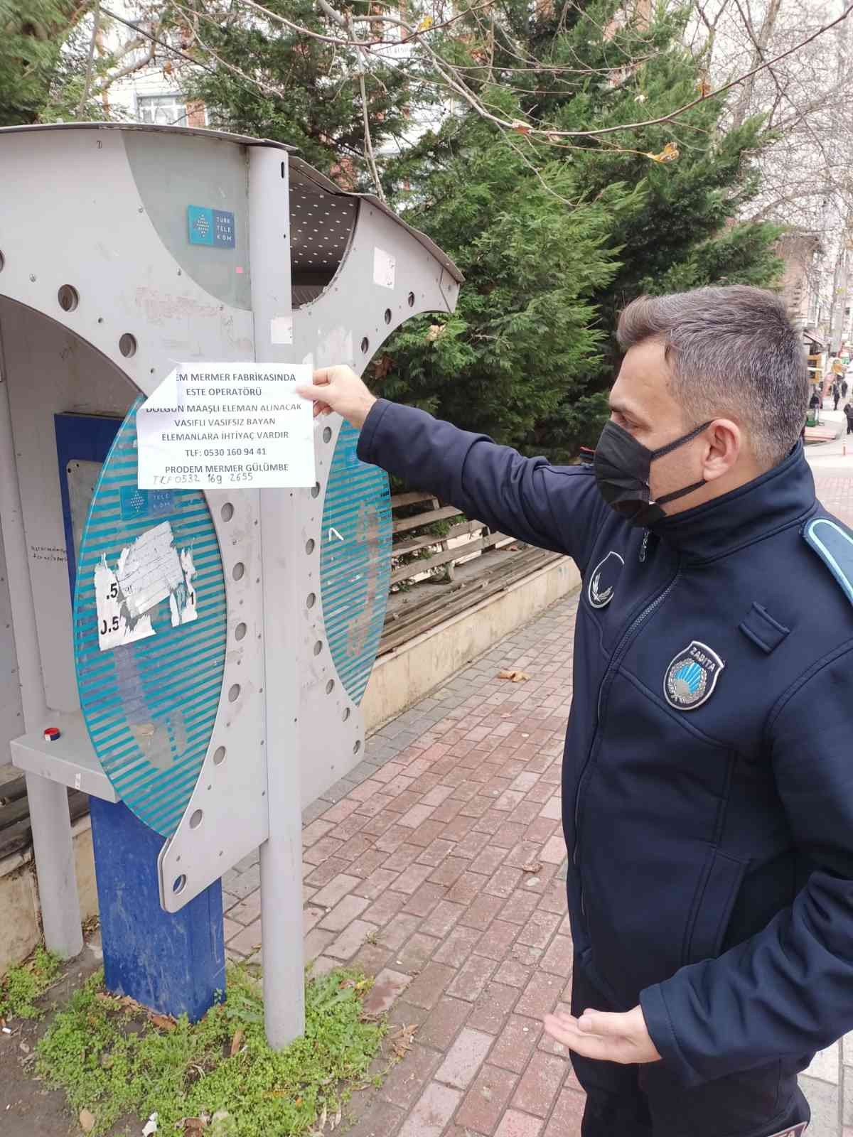 Bilecik’te çeşitli yerlere afiş yapıştıranlara ceza yağdı