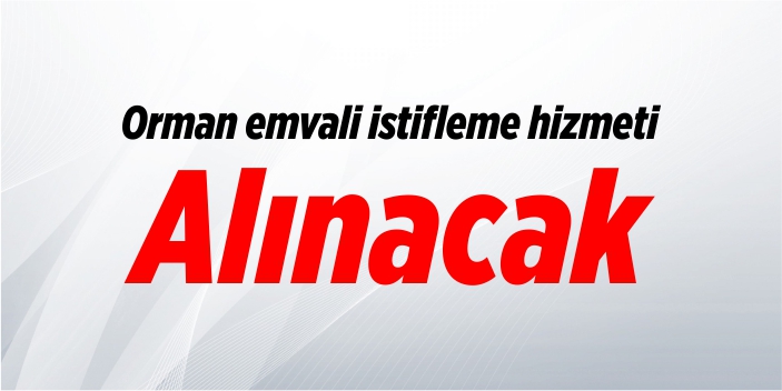 Orman emvali istifleme hizmeti alınacak