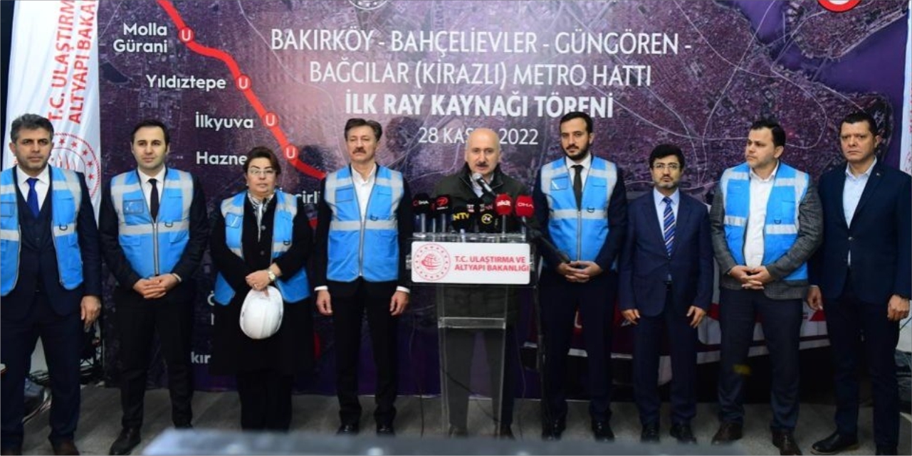 ULAŞTIRMA VE ALTYAPI BAKANI KARAİSMAİLOĞLU, BAKIRKÖY-KİRAZLI METRO HATTININ İLK RAY KAYNAĞINI YAPTI