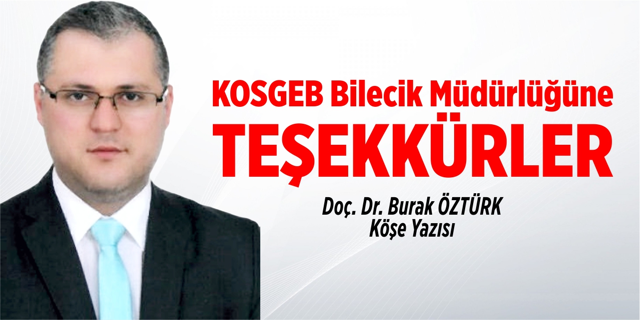 KOSGEB Bilecik Müdürlüğüne Teşekkürler