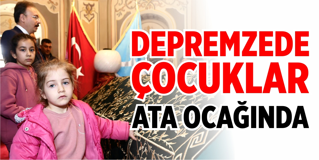 Depremzede çocuklar, Ertuğrul Gazi Türbesi’ni ziyaret etti