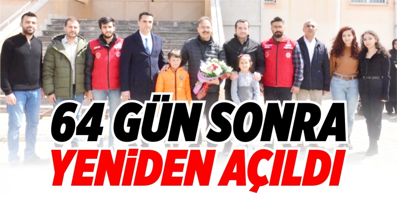 Elbistan'da 64 gün sonra ilk ders zili çaldı