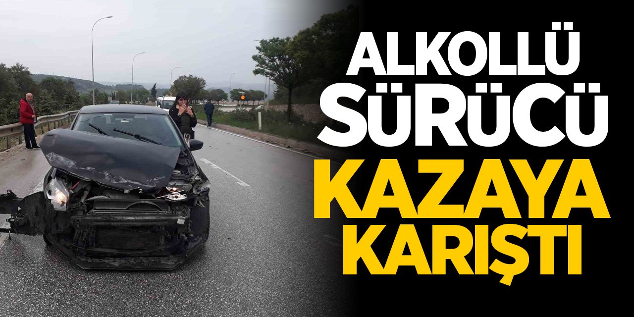 Alkollü sürücü kazaya karıştı