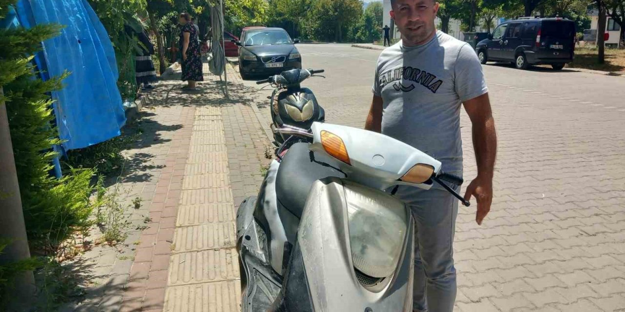 Fabrika önünden çalınan motosiklet bulundu