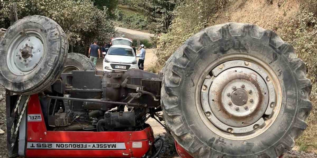 Traktör Devrildi: 1 Ağır Yaralı