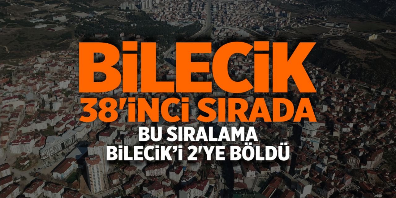 Bilecik 38'inci sırada! Bu sıralama Bilecik'i 2'ye böldü!