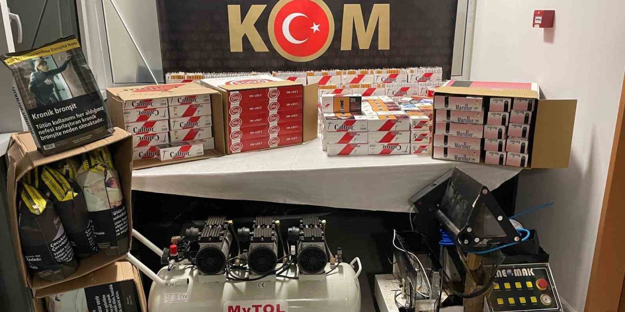 19 Bin Adet İçi Dolu Makaron, 19 Kilogram Kaçak Tütün Ele Geçirildi