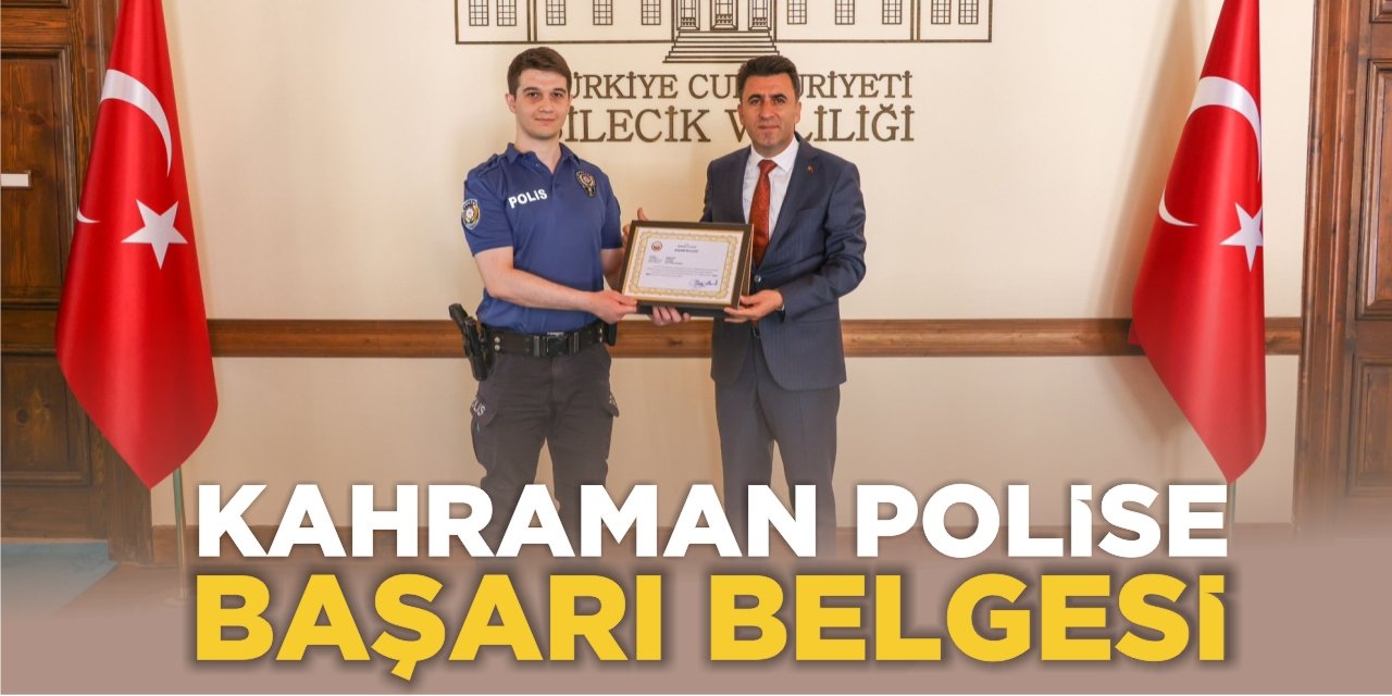 Kahraman Polise Başarı Belgesi