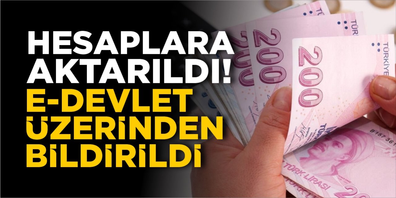 Hesaplara aktarıldı! E-Devlet üzerinden bildirildi