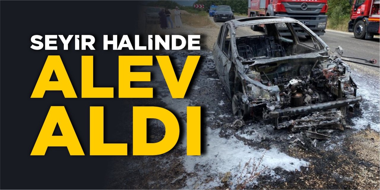 Seyir halinde alev aldı!