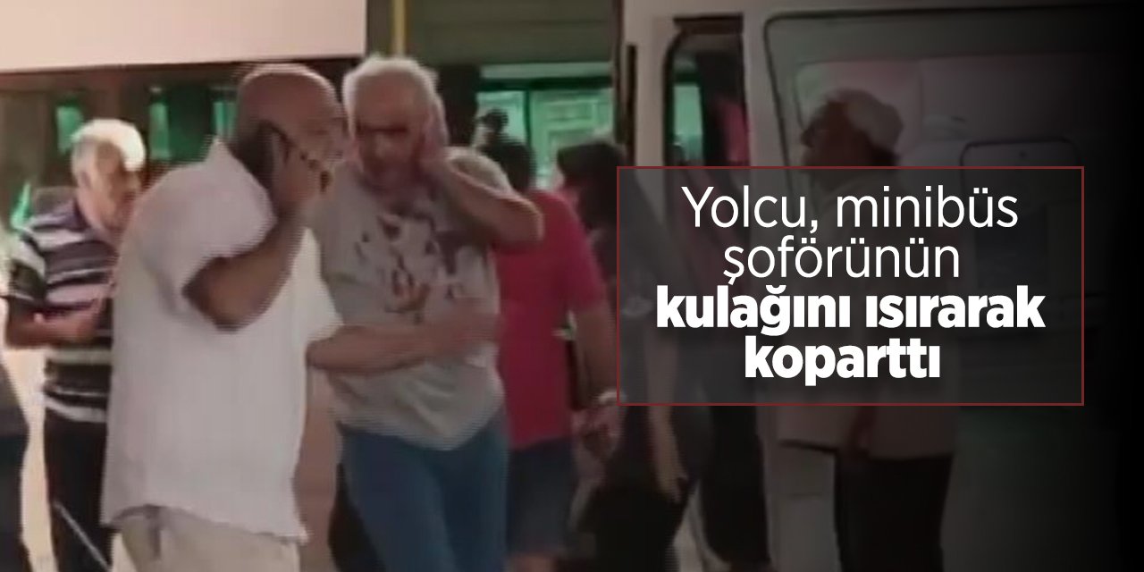 Yolcu, minibüs şoförünün kulağını ısırarak koparttı