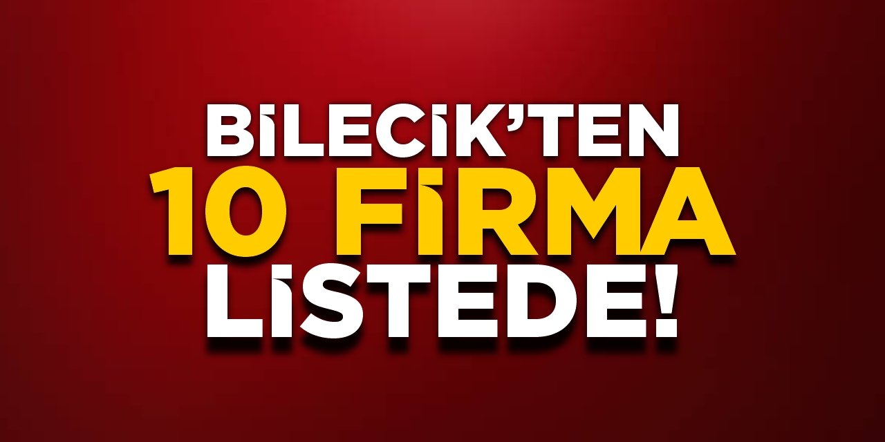 Bilecik'ten 10 firma listede