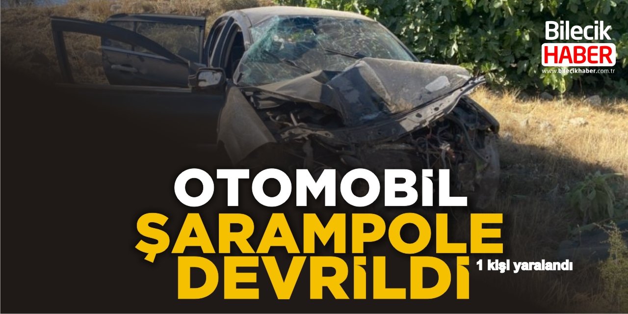 Otomobil Şarampole Devrildi: 1 kişi yaralandı