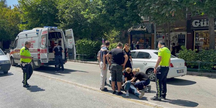 Elektrikli Bisikletin Çarptığı Kadın Hastaneye Kaldırıldı