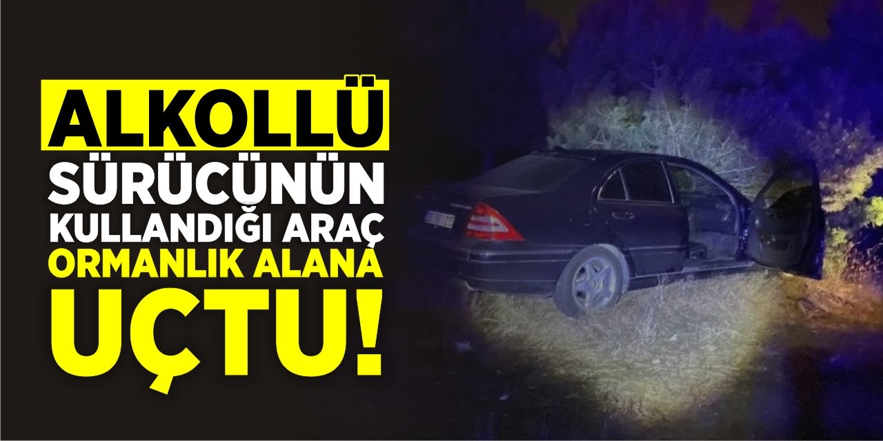 Alkollü Sürücünün Kullandığı Otomobil Ormanlık Alana Uçtu