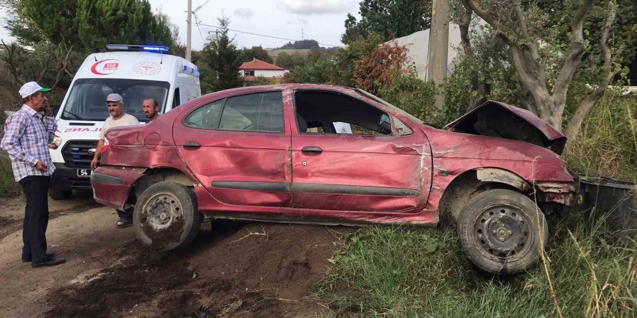 Yoldan Çıkan Araç Fidanlığa Uçtu