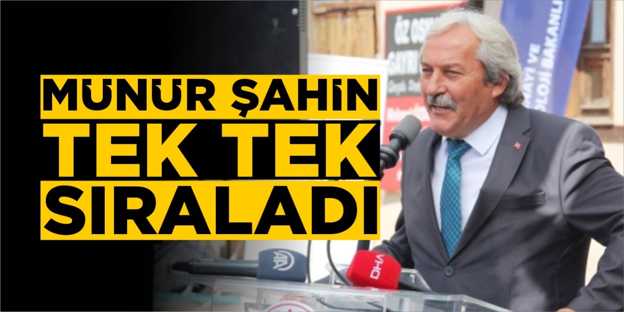 Münür Şahin tek tek sıraladı