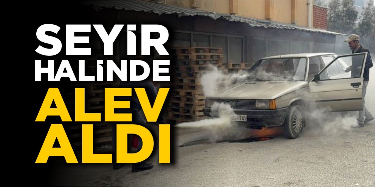 Seyir halinde alev aldı