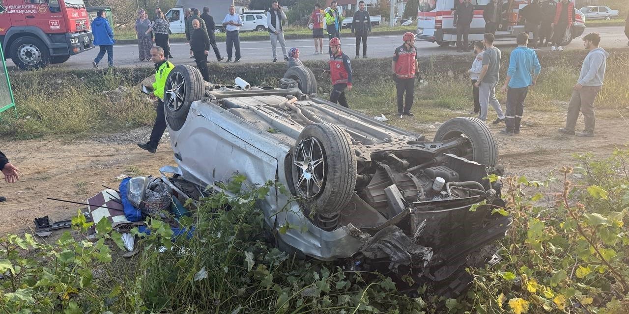 Kontrolden Çıkan Otomobil Takla Attı: 3 Ağır Yaralı