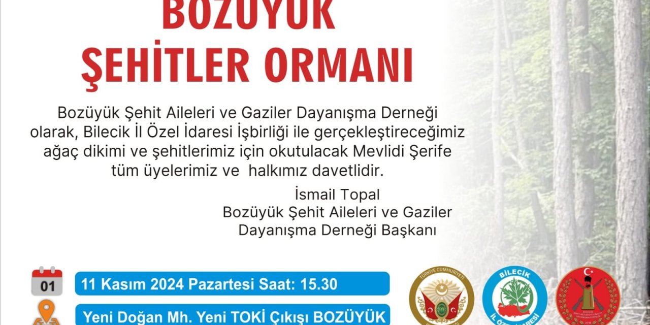 Bozüyük'te Ağaç Dikimi Gerçekleştirilecek