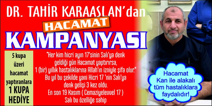 Dr. Tahir Karaaslan'dan hacamat kampanyası