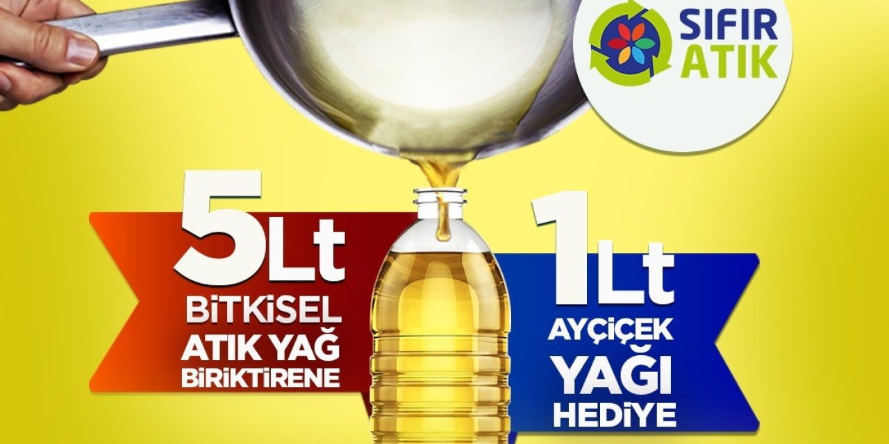 5 Litre Atık Yağ Biriktirene 1 Litre Ayçiçek Yağı Hediye