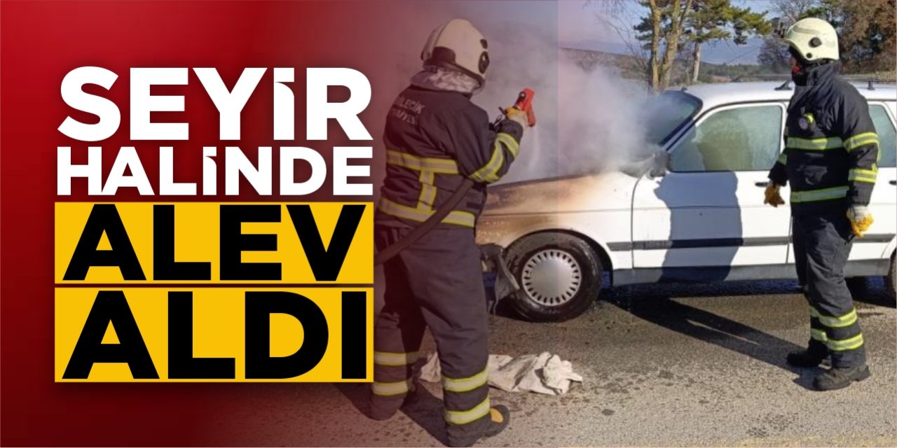 Seyir halinde alev aldı