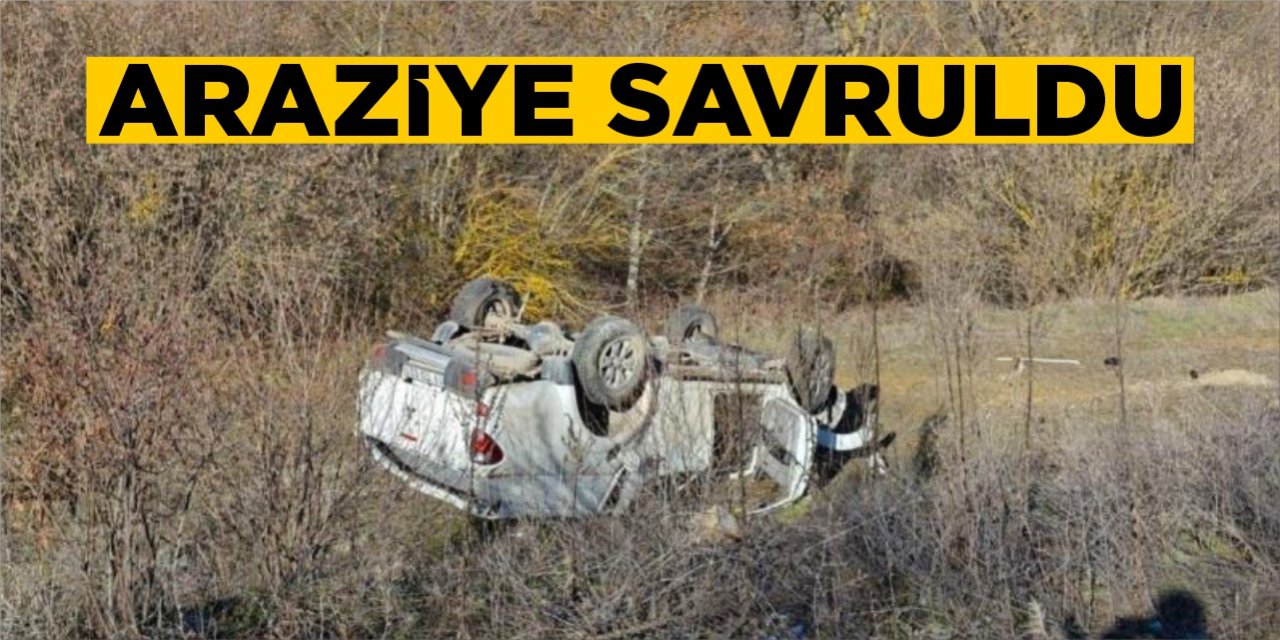 Otomobil araziye savruldu