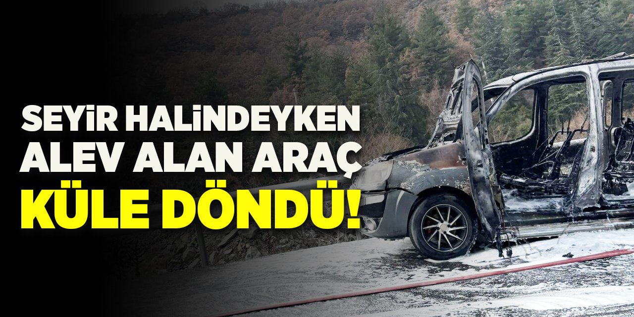 Seyir halindeyken alev alan araç küle döndü!