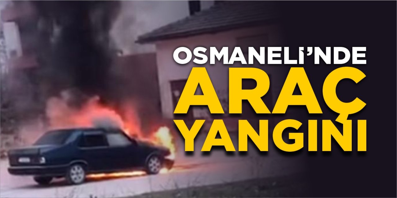 Osmaneli'nde araç yangını