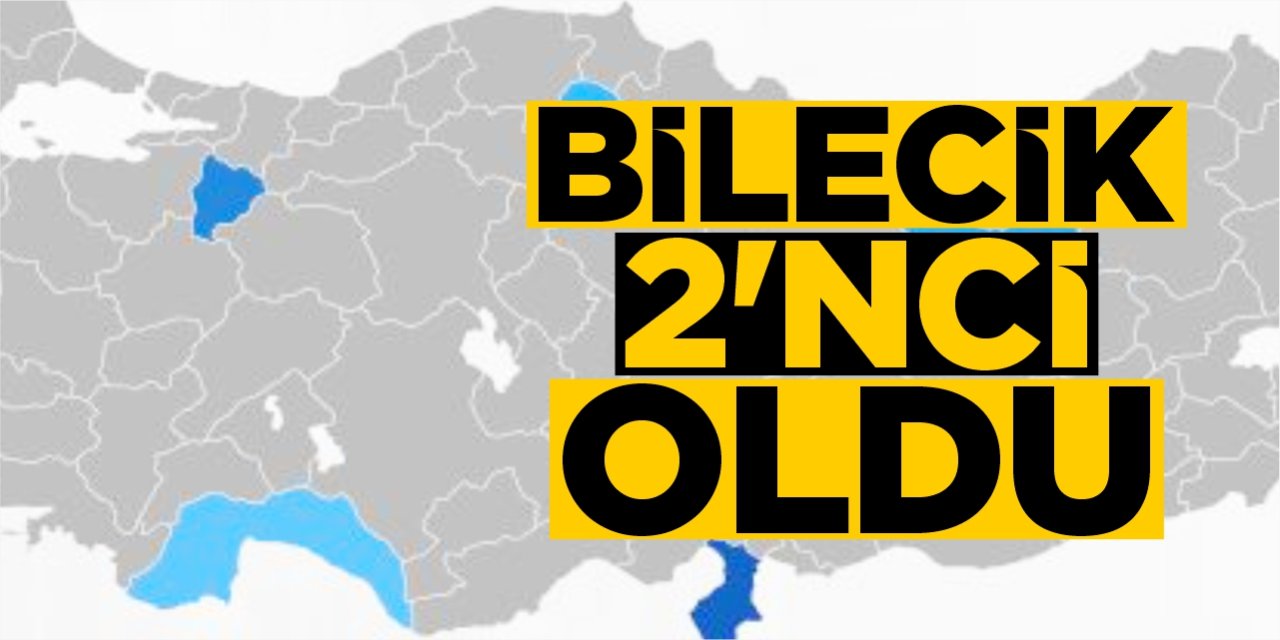 Bilecik, Türkiye 2’ncisi oldu