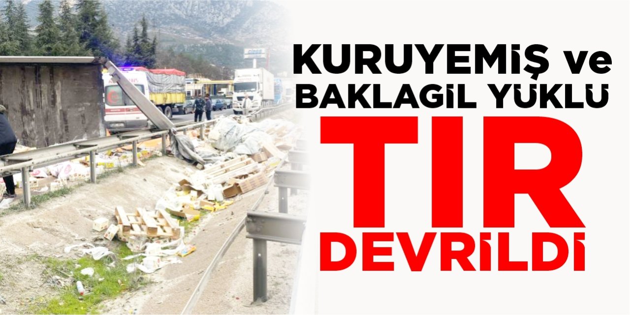 Bilecik'te tır devrildi