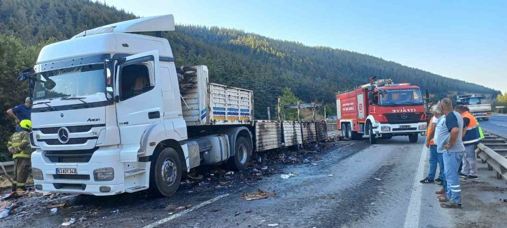 Seyir Halindeki Tır Alev Topuna Döndü