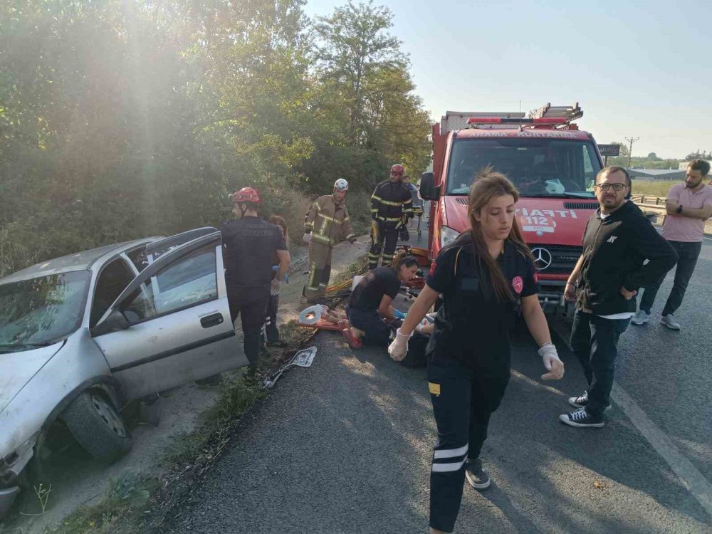 Otomobil kanala uçtu