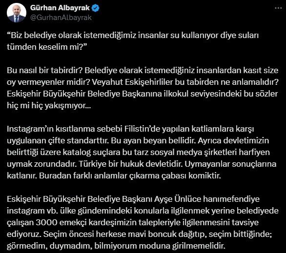 Belediye Başkanının Yaptığı Paylaşımına Tepkiler Devam Ediyor