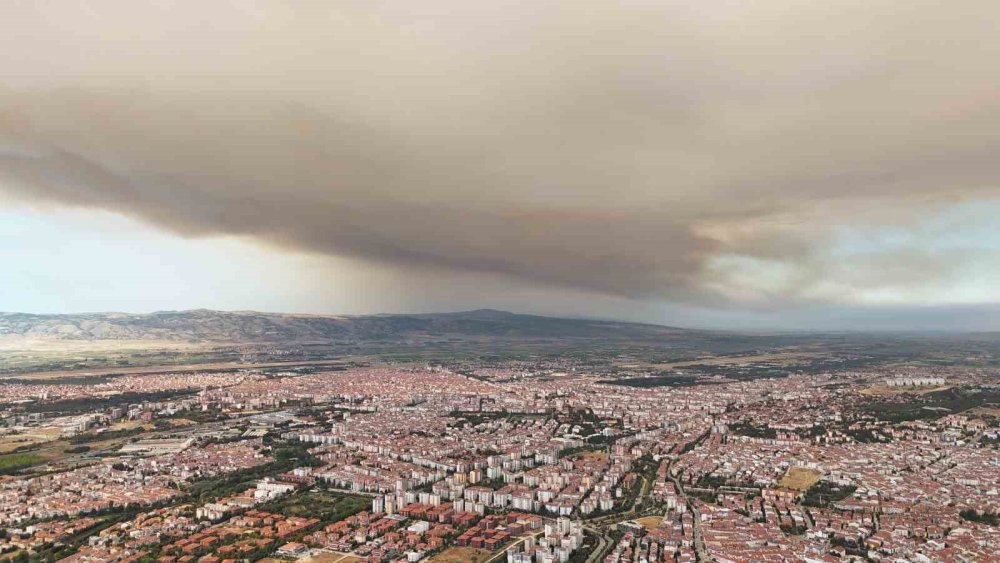 Orman Yangınının Dumanı Kent Merkezi Semalarını Kapladı, Vatandaşlar Panik Yaşadı