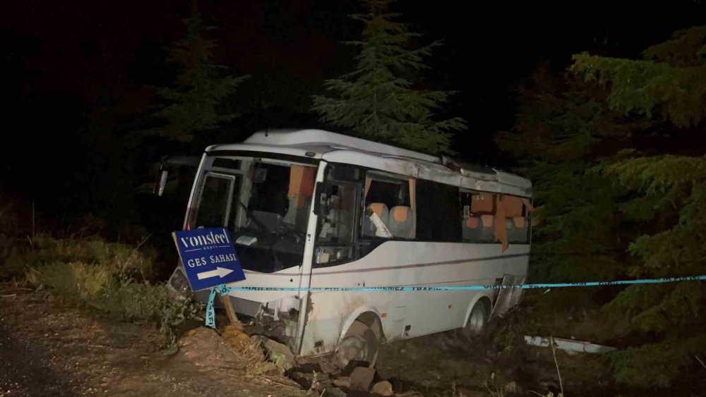 Polis Memurlarını Taşıyan Midibüs Şarampole Uçtu