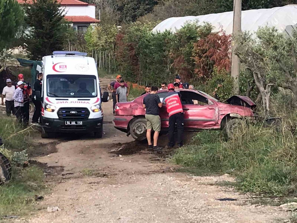 Yoldan Çıkan Araç Fidanlığa Uçtu