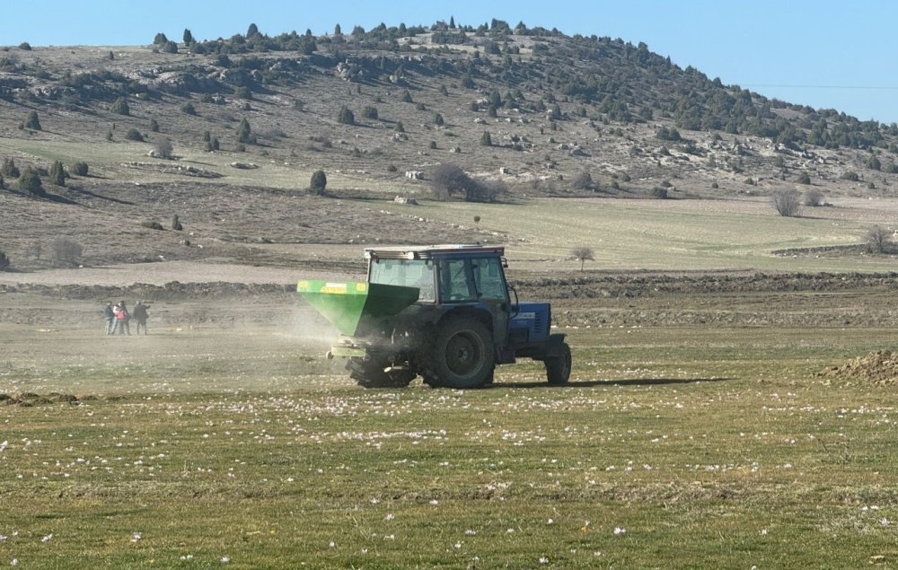 8 Köyde Yaklaşık 5 Bin 500 Dekar Mera Alanı Gübrelendi