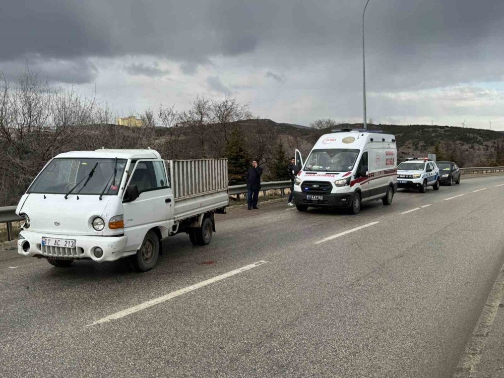 Kontrolden Çıkan Kamyonet Bariyerlere Çarptı