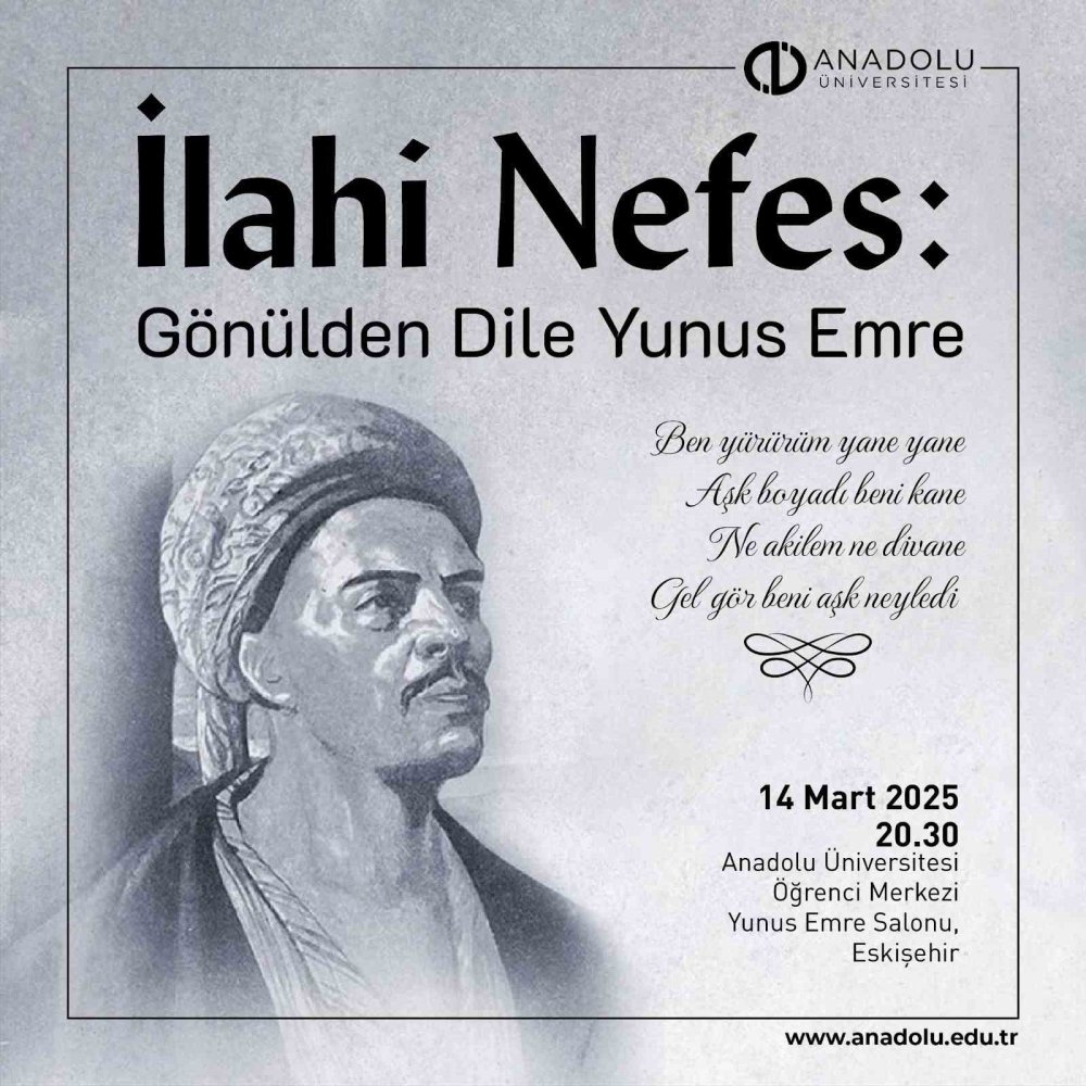 14 Mart’ta "İlahi Nefes: Gönülden Dile Yunus Emre" Etkinliği Düzenlenecek